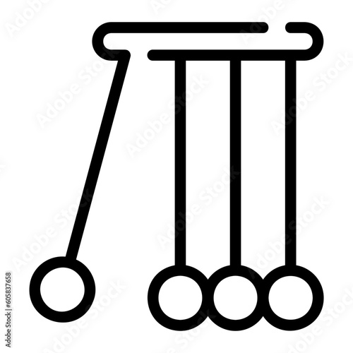 newtons cradle line icon