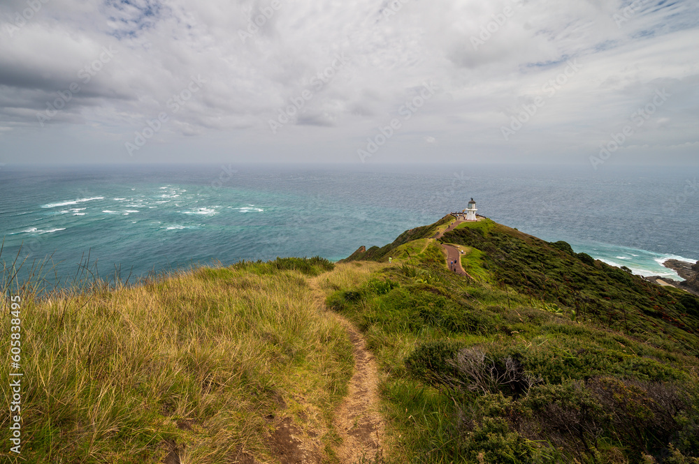 Windy day at Cape Reinga, top of the North Island, New Zealand