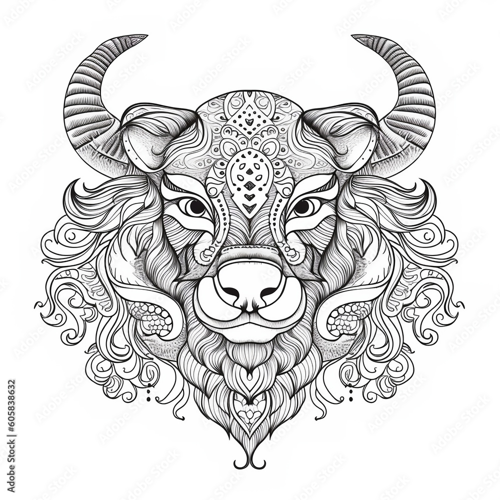 illustration of a bull drawing illustration of a bull drawing