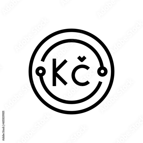 czech koruna line icon