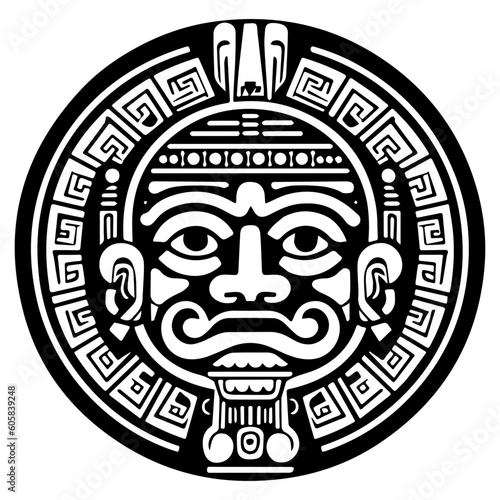 Aztec Mayan totem tattoo vector icon 