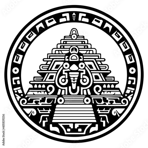 Aztec Mayan totem tattoo vector icon 
