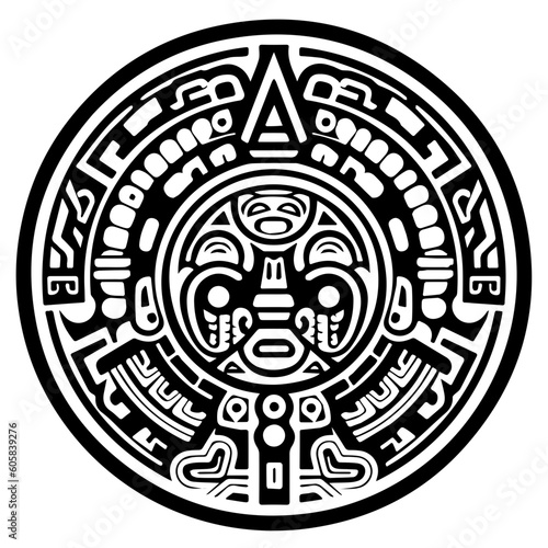 Aztec Mayan totem tattoo vector icon  photo