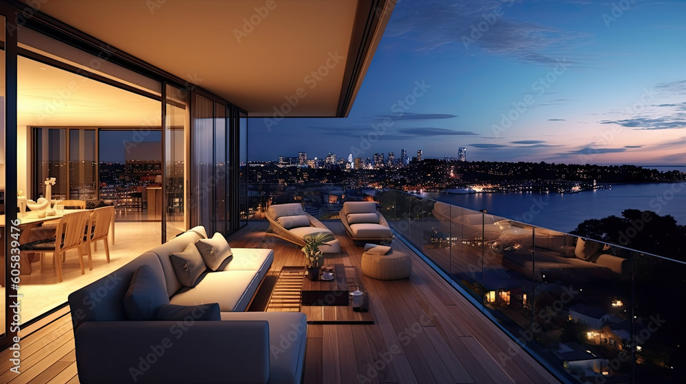 Sydney Luxury Penthouse balcony - obrazy, fototapety, plakaty 