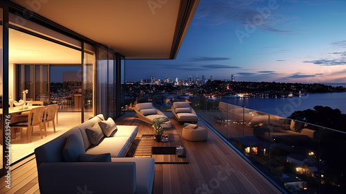 Sydney Luxury Penthouse balcony © Jayson Hawley