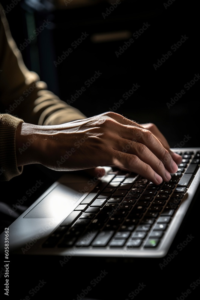 illustration, man's hands on the laptop, generative ai illustration, man's hands on the laptop, generative ai