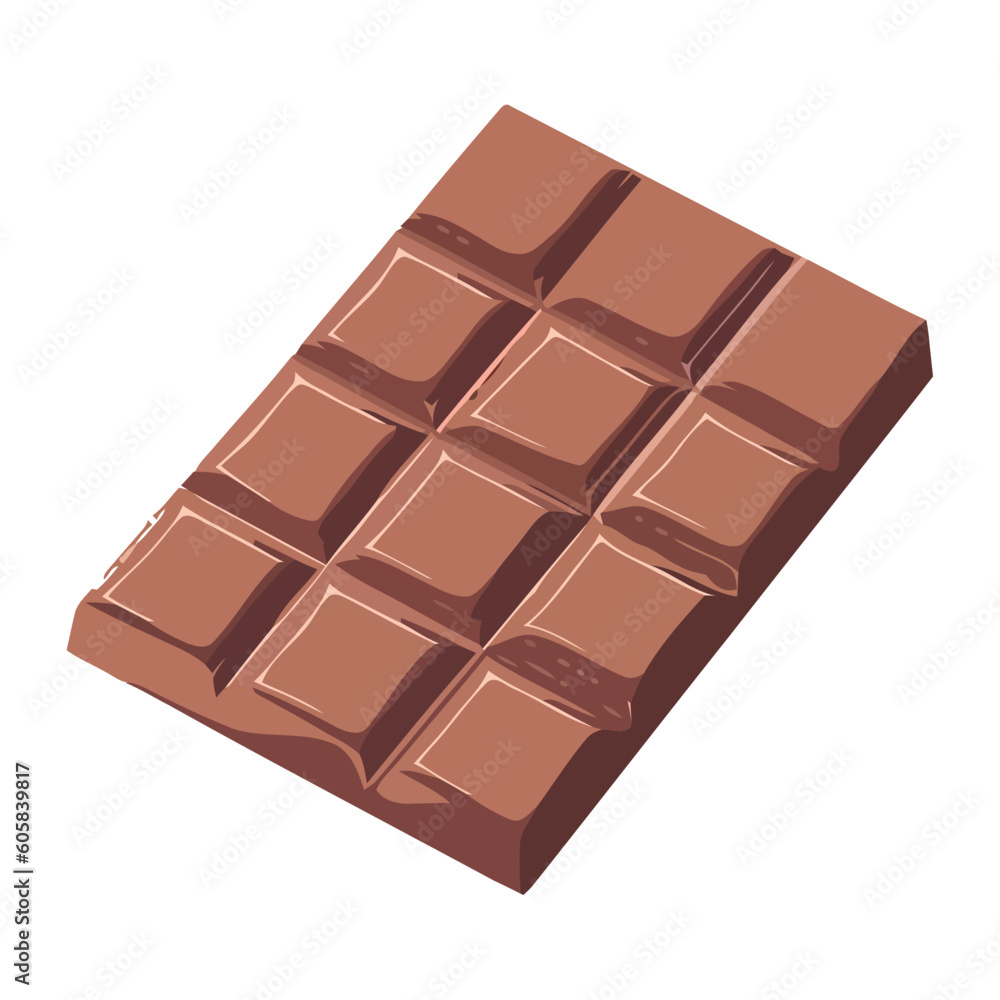 Fototapeta premium A broken slice of dark chocolate