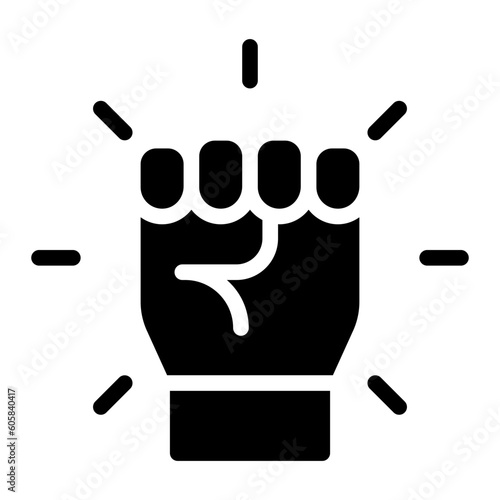 raise hand glyph icon