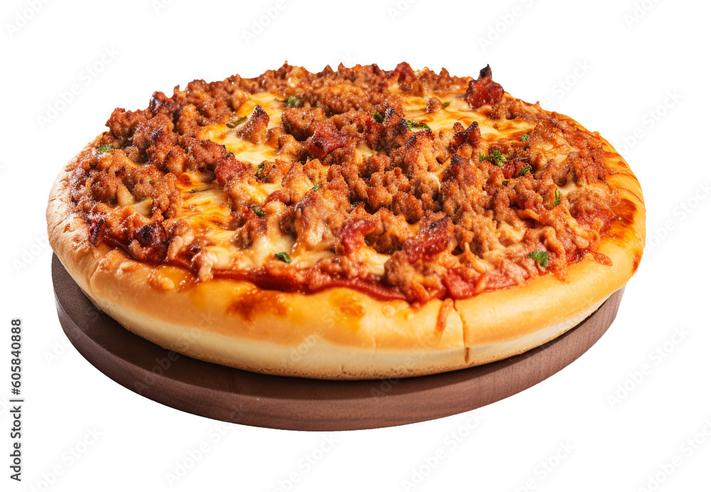 Stuffed pizza on transparent background. Generative AI. Stuffed pizza on transparent background. Generative AI.
