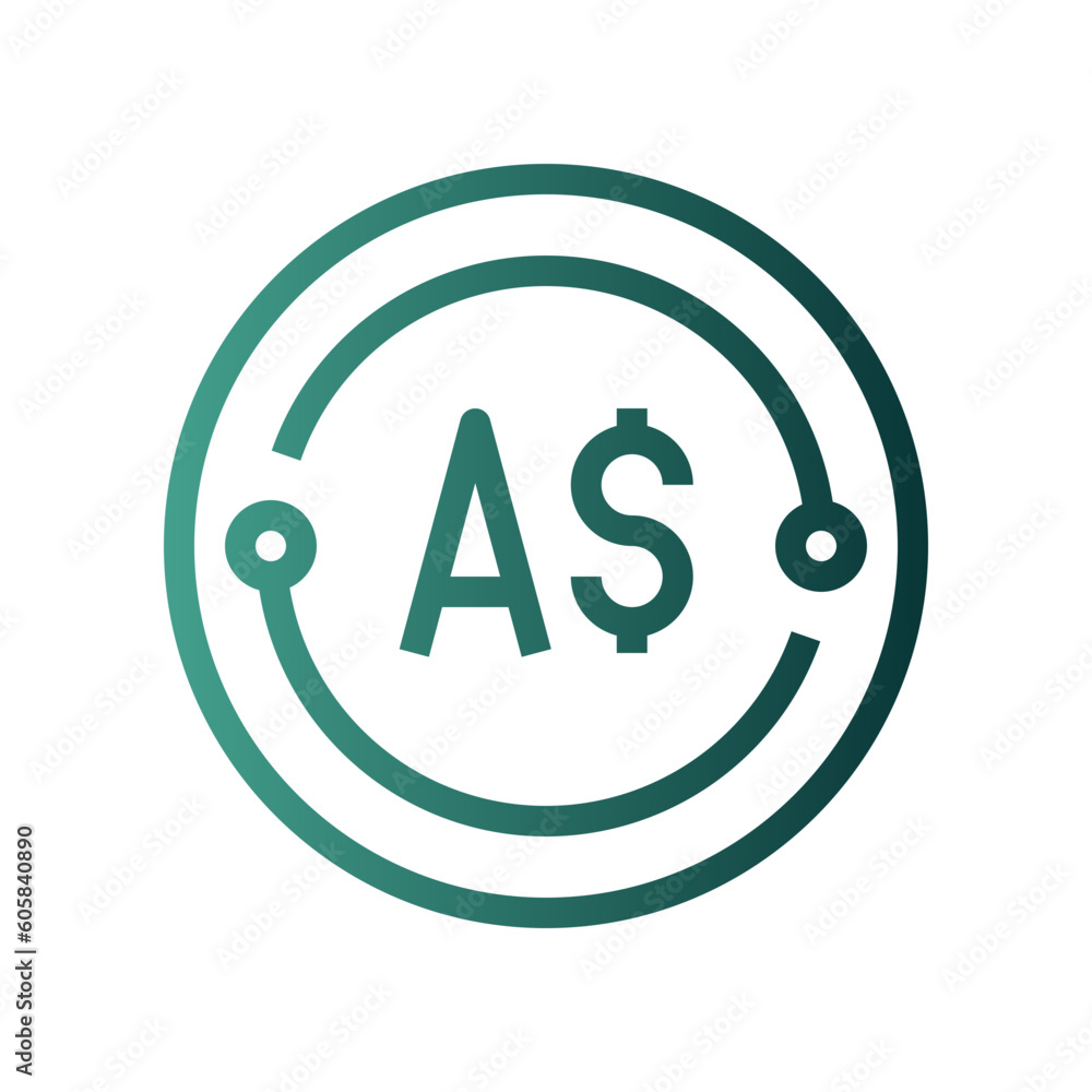 australian dollar gradient icon australian dollar gradient icon