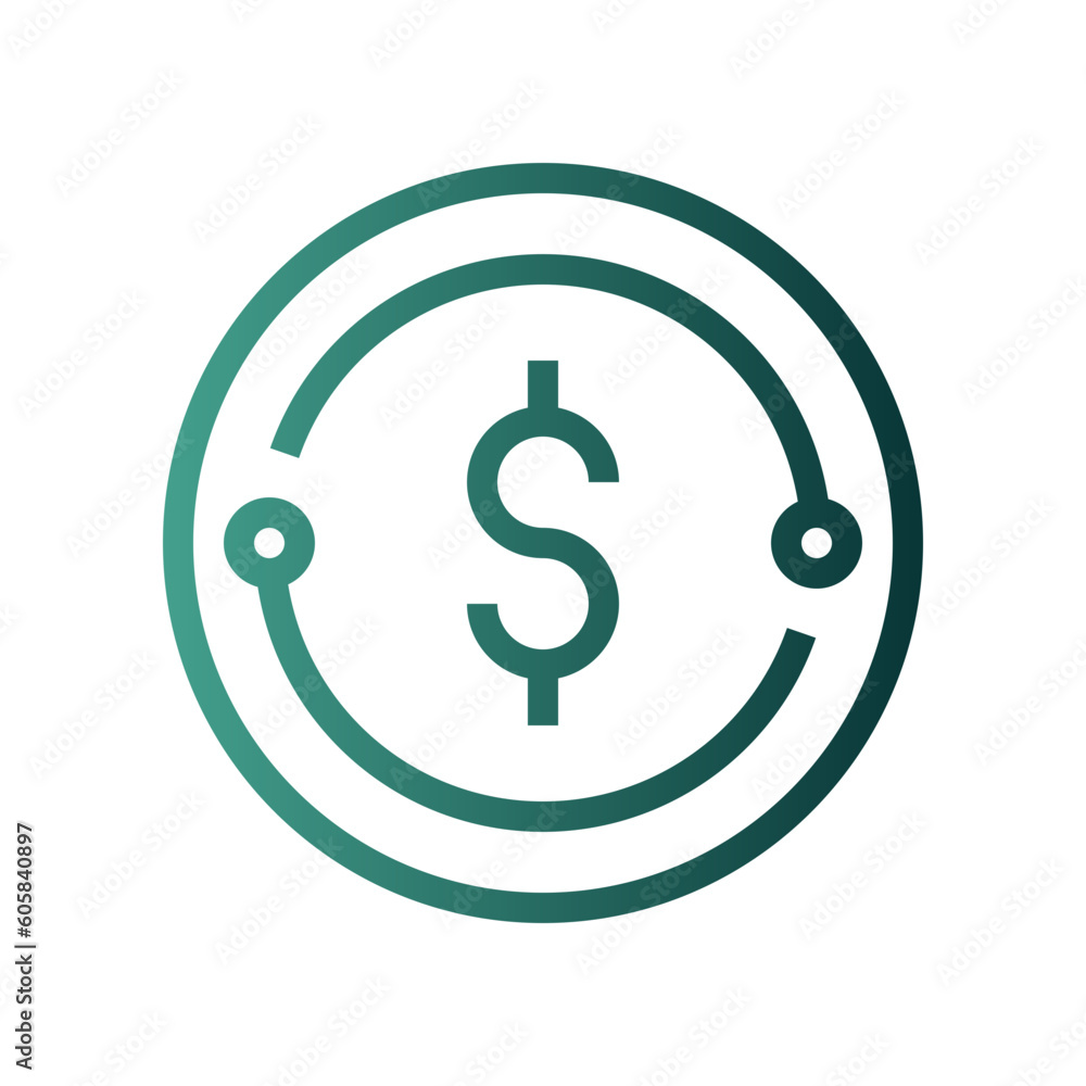Fototapeta premium dollar gradient icon