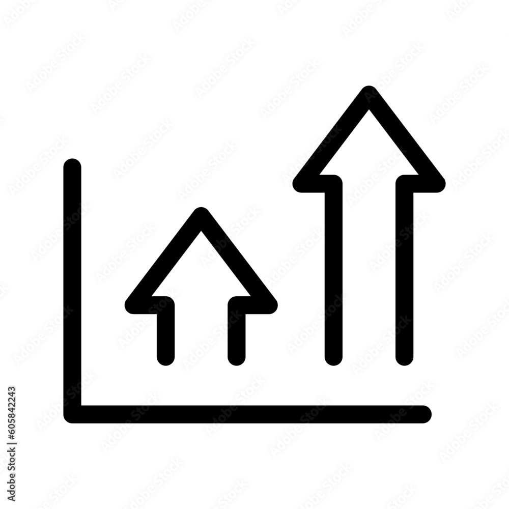 Growth Graph Icon Vector Symbol Design Illustration