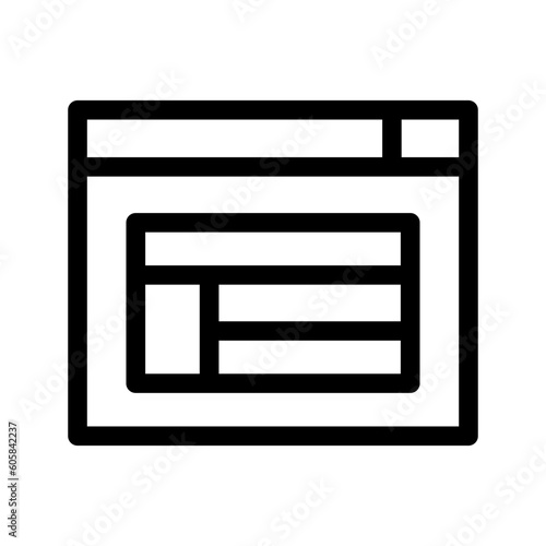 Web Layout Icon Vector Symbol Design Illustration