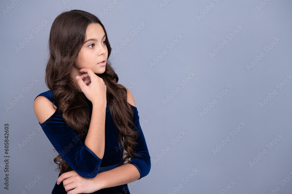 Little kid girl 12,13, 14 years old on isolated background. Children studio portrait. Emotional kids face. Little kid girl 12,13, 14 years old on isolated background. Children studio portrait. Emotional kids face.