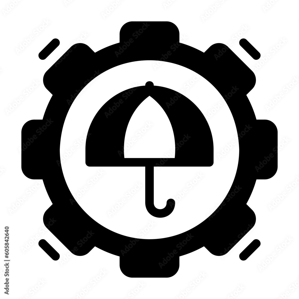 risk management black glyph icon risk management black glyph icon