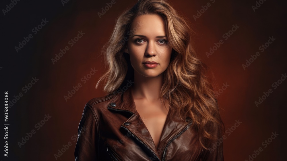 Naklejka premium Amazing studio photo of a pretty woman with blonde hair - close-up people photography - made with Generative AI tools