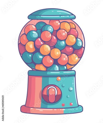 cute candies dispenser machine fair icon