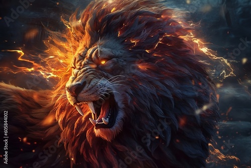 lion in the night