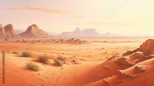 Golden Desert Backdrop Created with Generative AI