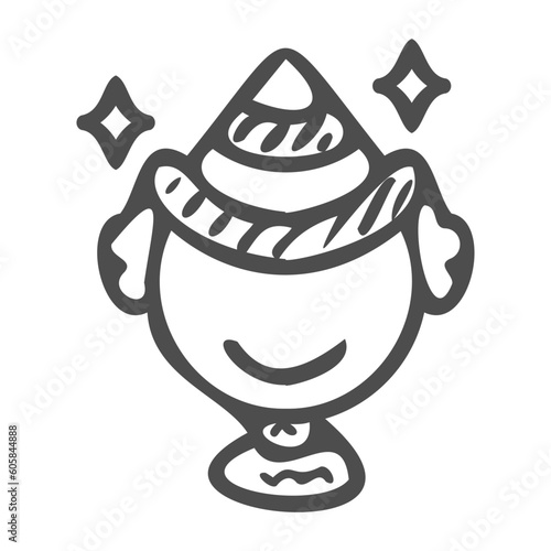 clown handdrawn icon