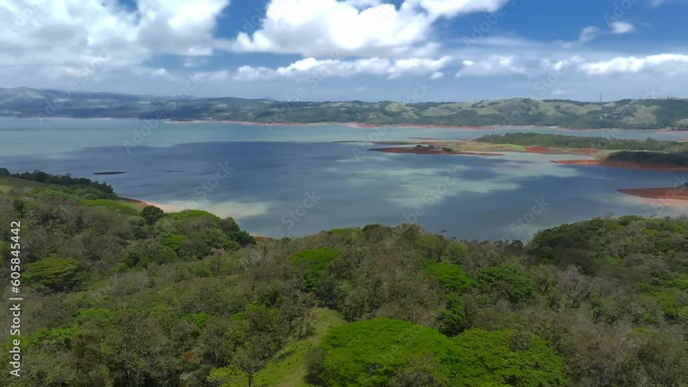 Aerial panorama of Lake Arenal situated in the northern highlands of Costa Rica. Aerial panorama of Lake Arenal situated in the northern highlands of Costa Rica.