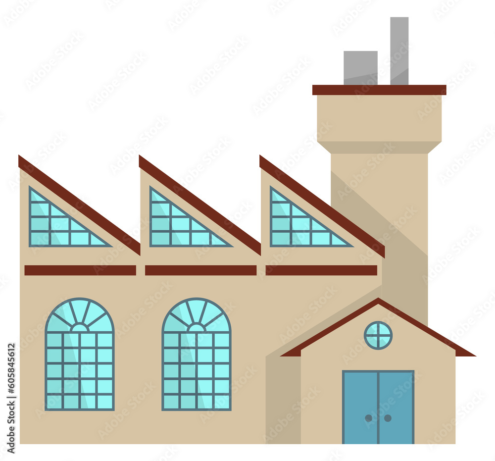 Industrial building icon. Modern urban architecture symbol Industrial building icon. Modern urban architecture symbol