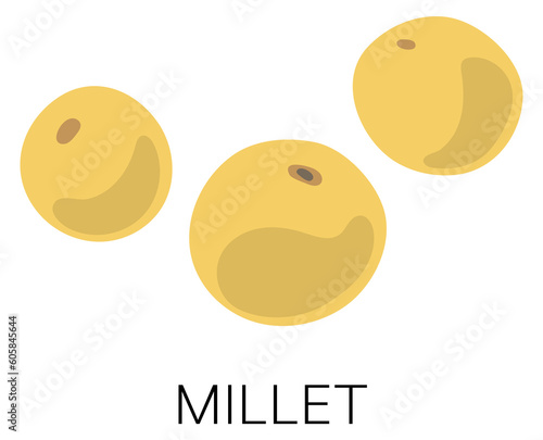 Millet seeds icon. Raw cereal grain symbol