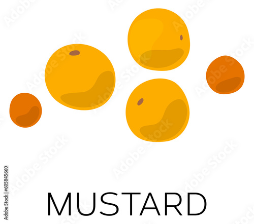 Mustard seeds icon. Vegan natural cooking spice