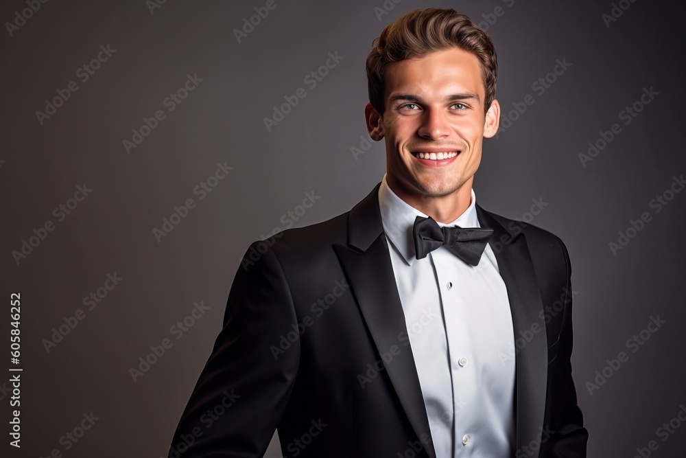 Portrait groom standing confident AI Generative Portrait groom standing confident AI Generative