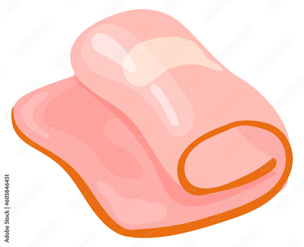 Ham slice cartoon icon. Meat delicacy product Ham slice cartoon icon. Meat delicacy product
