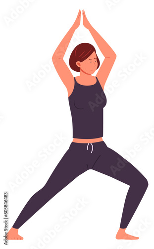 Active woman pilates exercise. Person stretching. Healthy lifestyle