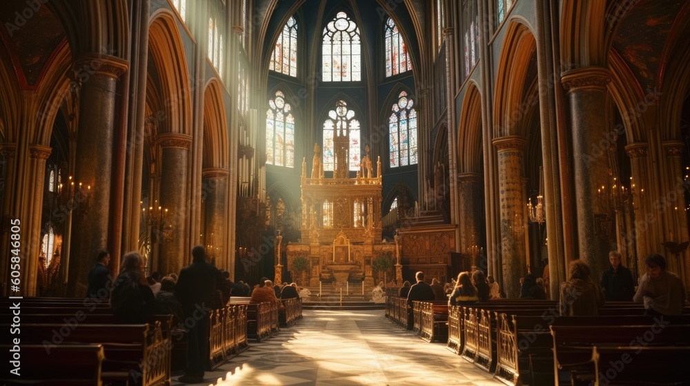 Portrait  interior building AI Generative