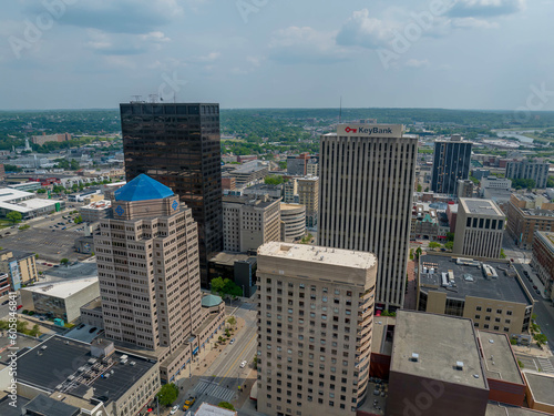 Aerial View Of The City Of Dayton, Ohio On A Clear Summers Day photo