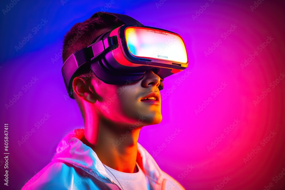 Portrait someone using VR AI Generative Portrait someone using VR AI Generative