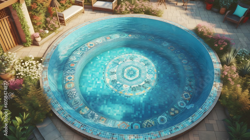 プールサイドの静けさ：魅惑的なリフレッシュメントのオアシス No.021 | Poolside Serenity: A Captivating Oasis of Refreshment Generative AI