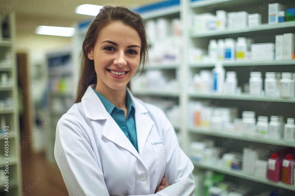 Portrait beautiful medical officer smiling confident AI Generative Portrait beautiful medical officer smiling confident AI Generative
