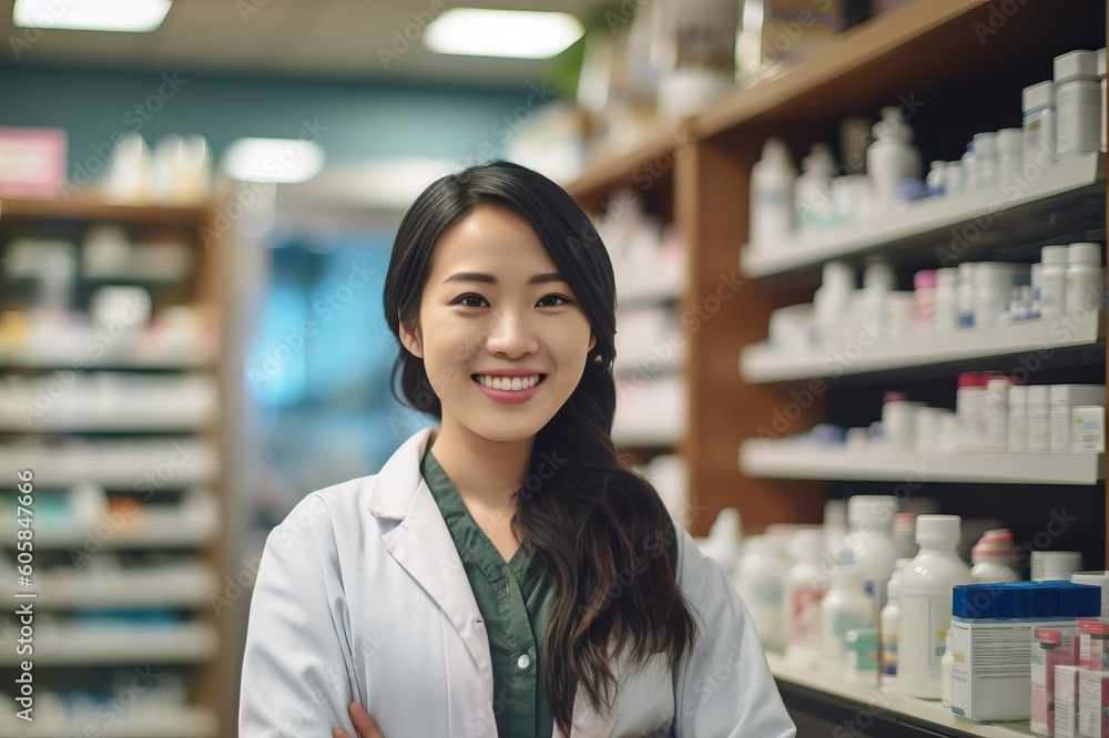 Portrait beautiful asian medical officer smiling confident AI Generative Portrait beautiful asian medical officer smiling confident AI Generative