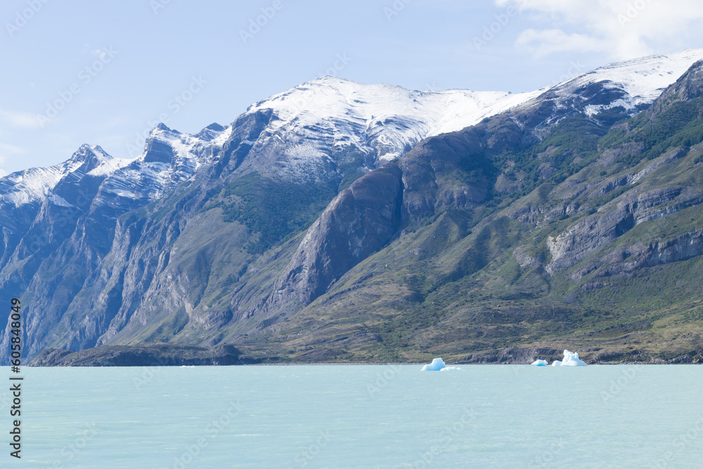 Navigation on Argentino lake, Patagonia landscape, Argentina