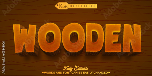 Brown Wooden Editable Text Effect Template