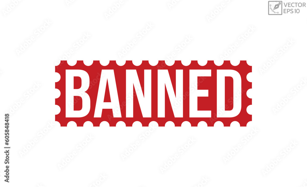 Banned Red Rubber Stamp vector design.