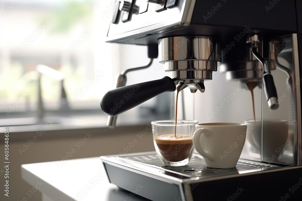 A close up of two cups of coffee. Generative AI. A close up of two cups of coffee. Generative AI.