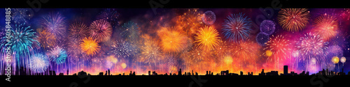 Fireworks celebration in the nights, Generative Ai