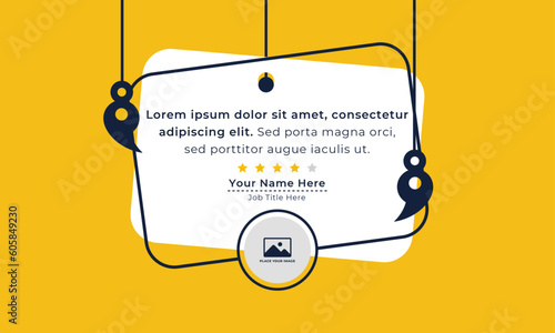 Client or customer service review testimonial social media post, Customer or client service feedback review post design template