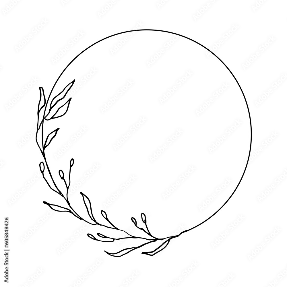 simple round floral frame simple round floral frame