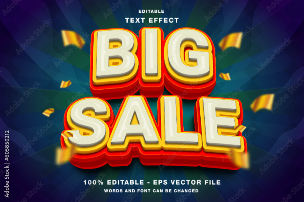 Big Sale 3D Editable Text Effect