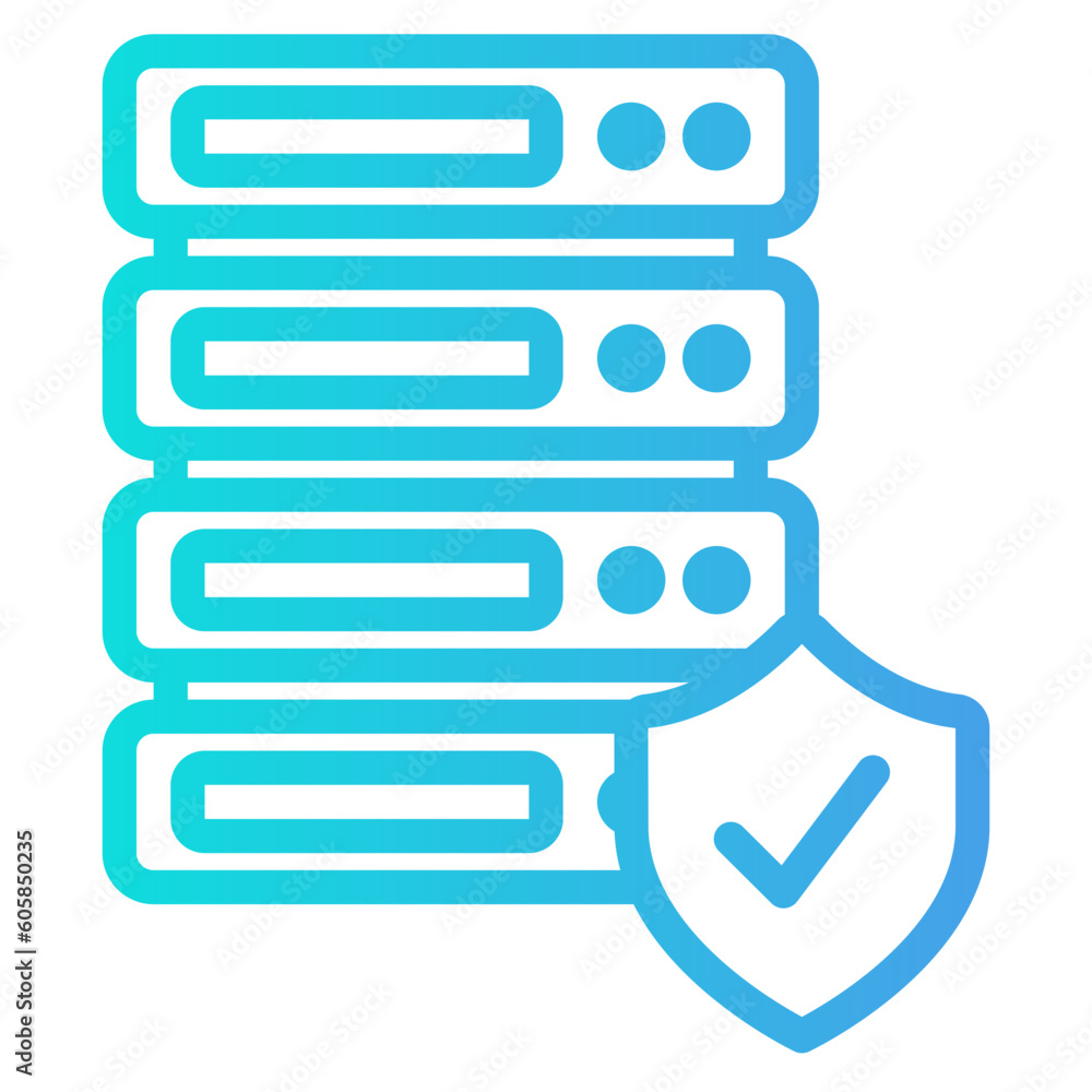Database security icon in gradient style, use for website mobile app presentation Database security icon in gradient style, use for website mobile app presentation