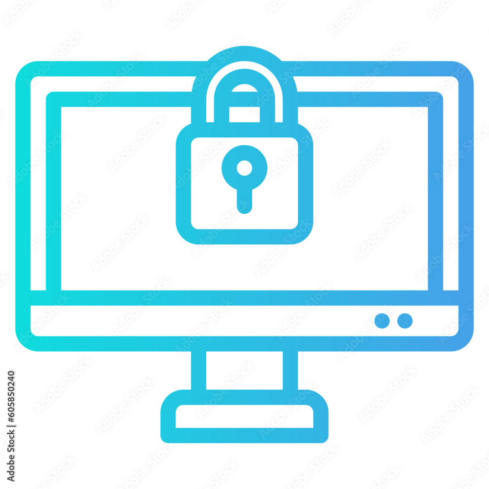 Computer security icon in gradient style, use for website mobile app presentation Computer security icon in gradient style, use for website mobile app presentation