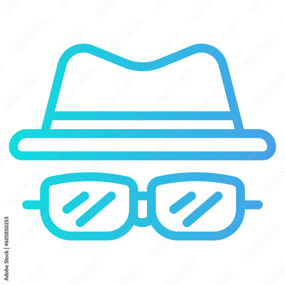 Incognito icon in gradient style, use for website mobile app presentation Incognito icon in gradient style, use for website mobile app presentation