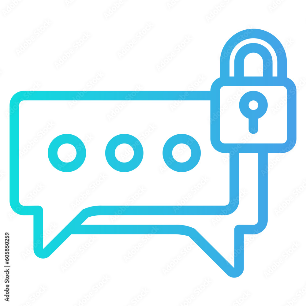 Chat protection icon in gradient style, use for website mobile app presentation Chat protection icon in gradient style, use for website mobile app presentation
