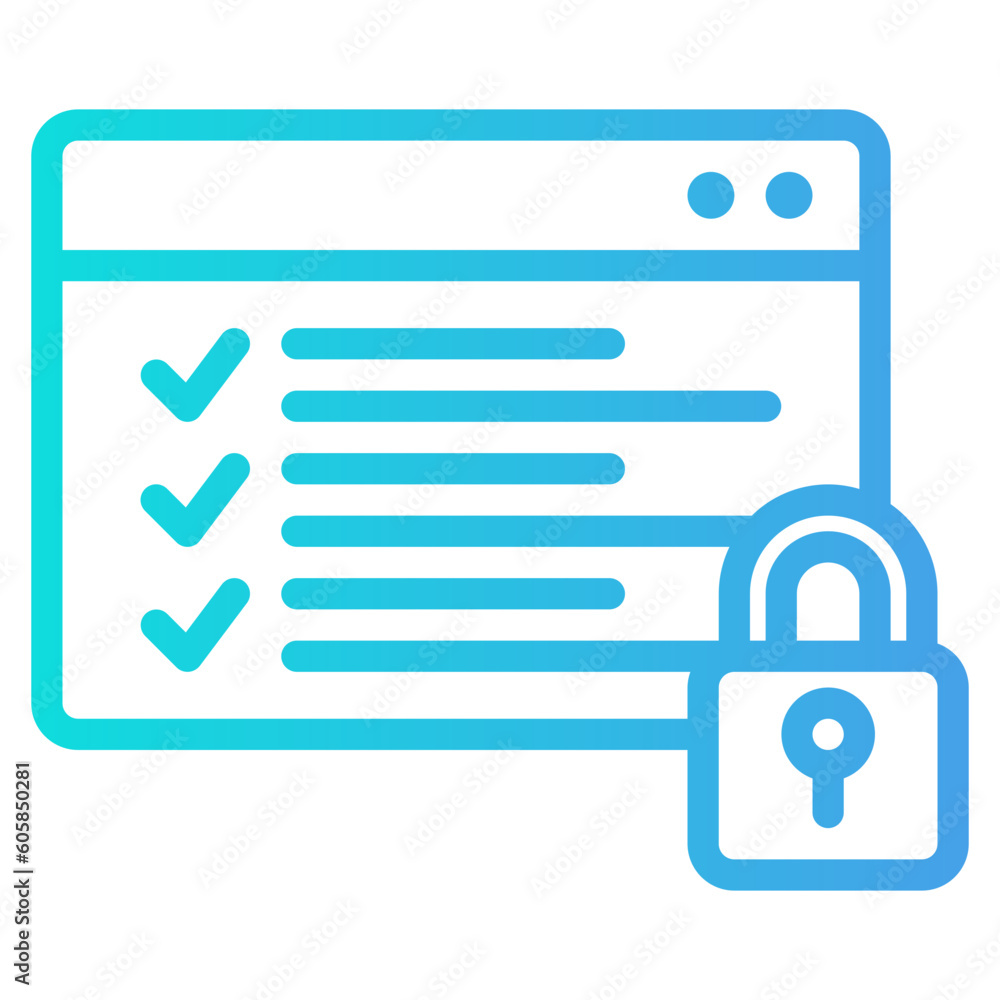 Secure data icon in gradient style, use for website mobile app presentation Secure data icon in gradient style, use for website mobile app presentation